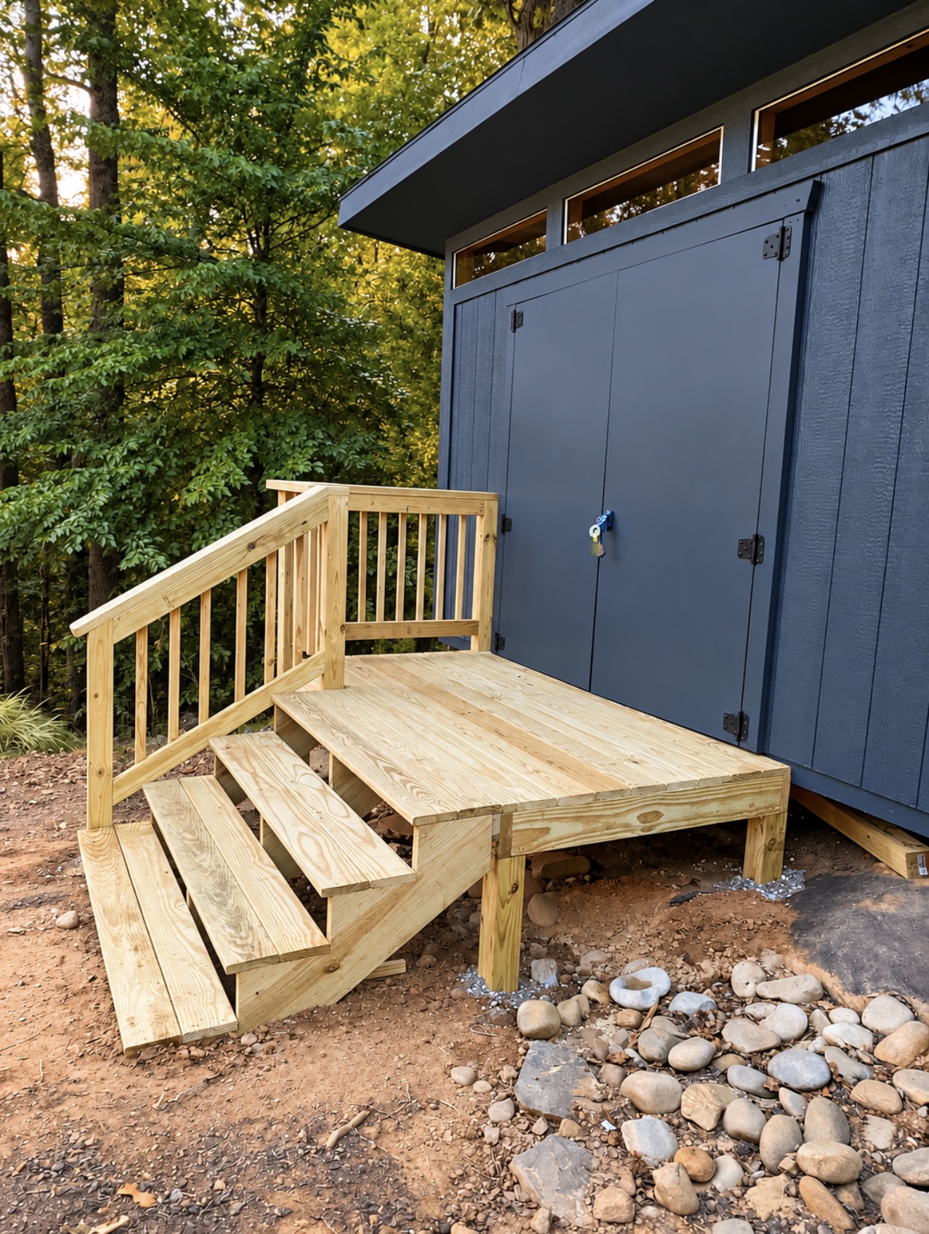 Completed shed deck and stairs